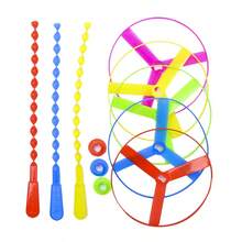 6/12/24PCS/50pcs飞行直升机玩具，户外玩具飞盘，带发射器的飞盘飞碟，竹蜻蜓手擦塑料螺旋桨，生日派对礼物，礼品袋填充物，皮纳塔填充物，颜色随机