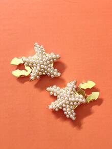 2pcs Button Cover For Shirt Starfish Shape Cufflinks Covers Flower Sleeve Button Clip On Button For Dress Wedding Tux Decoration Button Clothing Accessories Gifts - Star - View 2