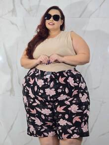 Kit 4 Bermuda Shorts Plus Size Garter Belt Affordable Fashion Curvy  With Elastic Waist Real Curves Fresh - 彩色 - 查看 9