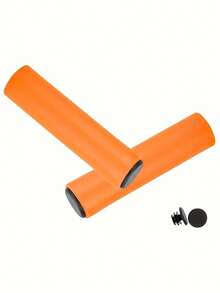 1 对柔软硅胶自行车车把套 - 舒适、防滑、加厚设计，适用于山地车和公路车，有黑色及更多颜色可选，自行车配件