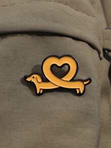 1 Stück süße Cartoon Dackel Liebe Brosche für Schultaschen und Kleidung, Legierung Öltropfen Pferde Pin Anstecker Accessoire