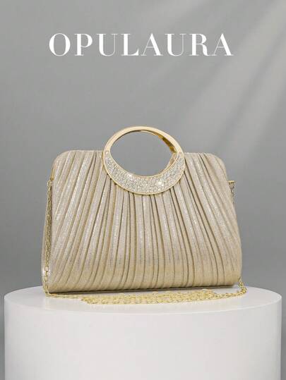 OpulAura Women's Fashion Sparkly Rhinestone Evening Bag, Glittering Luxury Party Clutch Purse Handbag, Perfect For Ball Gowns, Prom, Date Nights, Weddings, And As Birthday Gift, Clutch Bag For Wedding, Party Bags,Perfect For Party Wedding Prom Dinner/Banquet Matching With Holiday Party Dress Evening Dress & Sequin Dress