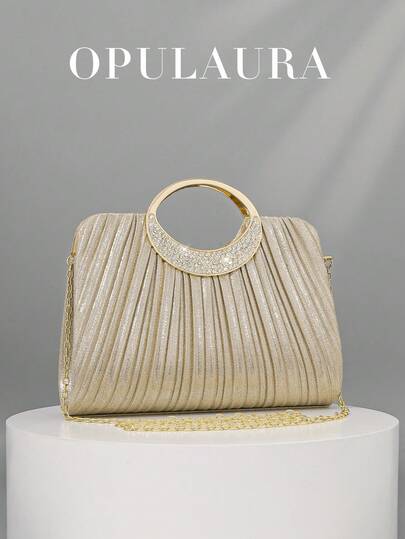 OpulAura Women's Fashion Sparkly Rhinestone Evening Bag, Glittering Luxury Party Clutch Purse Handbag, Perfect For Ball Gowns, Prom, Date Nights, Weddings, And As Birthday Gift, Clutch Bag For Wedding, Party Bags,Perfect For Party Wedding Prom Dinner/Banquet Matching With Holiday Party Dress Evening Dress & Sequin Dress