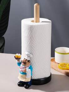 1pc Chef Style Paper Towel Holder, Resin Crafts Display For Kitchen, Cafe, Western Restaurant, Cake Shop