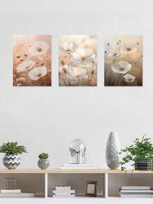 3 件梦幻风景墙面艺术装饰、白色花朵墙面艺术、花卉艺术墙面装饰、柔焦海报、自然宁静画作、柔和色调艺术印刷品、墙面艺术、绘画、房间美学、墙面装饰印刷品、礼物、可选带框 - 3件/套 - 查看 14