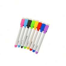 8pcs/Set Colorful Magnetic Whiteboard Markers With Magnetic Eraser, Refillable Large Capacity Dry Erase Markers, Suitable For School, Drawing, Student Rewards, Party Gifts, Random Color Assortment - Multicolor - View 7