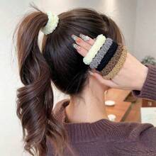 5/10/20 piezas Lazos de pelo extra elásticos y anchos, scrunchies sin arrugas y sin costuras para peinados de coleta, diseño resistente y minimalista