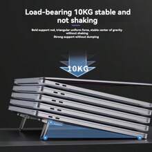 1PC Two-Speed Adjustable Notebook Stand - Foldable Laptop Holder With Cooling Ventilation & Anti-Slip Base, Portable Computer Elevating Stand - For Home Office, Gaming Setup, Dorm Room Workspace - Ergonomic Laptop Riser - Dual-Height Adjustable - Heat Dissipation Stand - Compact Desk Organizer - Study & Work Accessory,Back To School,School Supplies