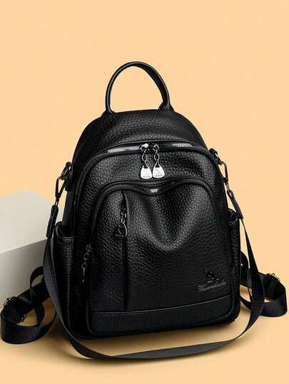 新款经典时尚高品质软皮旅行背包女士大容量奢华单肩包书包背包