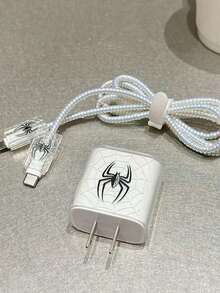 5pcs Black Spider TPU Charger Protective Cover Compatible With Apple 18/20W Charger Cable Protector, Charger Protector Charger Accessories, Phone Accessories - Clear - View 3