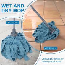 KeFanta Mops For Floor Cleaning,One Mop Handle With 2 Blue Microfiber Cloth Mops Head Replacement,String Wet Mop Refills Compatible With 0.8" Diameter Stick(1 Pole & 2 Heads) - 1 - Xem 5