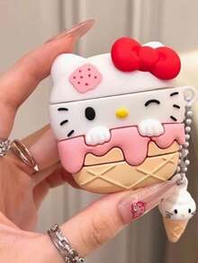 Sanrio 1 件  KT Kitty 可爱无线耳机盒保护套适用于 Apple 1/2/3/4/Pro/Pro2（不含耳机）