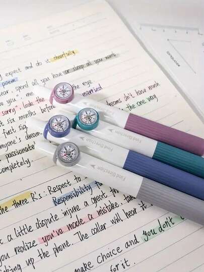 Nordic Series Compass Directional Ballpoint Pen Creative Signature Stylus Set, 4 Box Office Supplies, Suitable For Office And Drawing Signature Pens