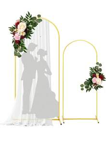 1 套/金属拱门背景支架套装带盖人造花拱门装饰(约 2m+1.8m)金色婚礼拱门支架气球拱门框架适用于生日派对性别揭晓仪式万圣节圣诞节周年纪念拱门装饰用品 - 彩色 - 查看 5