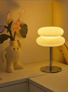 1 pieza Lámpara de escritorio LED creativa con diseño de hamburguesa, regulable y de 3 colores, alimentada por USB, lámpara de mesita de noche para sala de estar, dormitorio, luz ambiental minimalista vintage, luz nocturna cuidado de los ojos