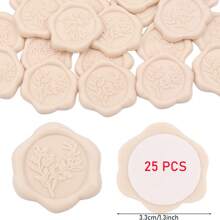 CYFUN DESIGN 20/25 PCS Eucalyptus Pattern Real Wax Sealing Stickers Self-Adhesive Wedding Invitation Envelope Seal Stickers For Decorating Wedding Invitations, Gifts,Back To School,School Supplies