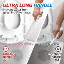 FORASTO 2 In 1 Toilet Plunger And Brush Set,Extended Handle Plunger,Toilet Bowl Brush Plunger Set,Bathroom Cleaning Tools ,Toilet Brush Plunger Combo,Cleaning Brush,Bathroom Cleaning Supplies - Bright Black - 查看 11