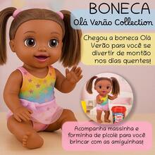 Boneca Baby's Collection Menina Olá Verão com Massinha e Acessórios Divertido Interativo Super Toys - Morena - Visão 3