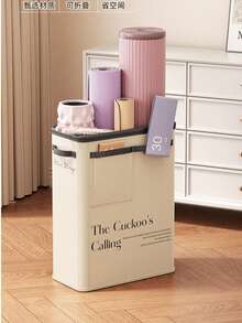 Yoga Mat Storage With Sports Equipment Storage Basket, Exercise Equipment Storage, Foldable Washable Fabric Yoga Bucket - Beige - View 4
