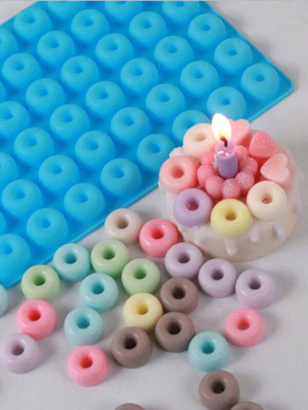 48 Cavity Mini Donut Shapes Silicone Mold DIY Soap Candle Making Supplies