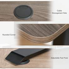 Vinsetto Elektrischer Schreibtisch Tischgestell mit Motor – Höhenverstellbarer Computertisch als Stehschreibtisch & Sitzen-Stehen-Arbeitsplatz – Elektrisch höhenverstellbares Tischgestell, Bürotisch für Homeoffice, Gaming Desk (140x70x72-116cm, Natur + Schwarz)