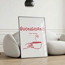 1 件鼓舞人心的意大利语文字墙面艺术好心情印刷品引言海报简约帆布画现代墙面艺术客厅可选画框 - 彩色 - 查看 27