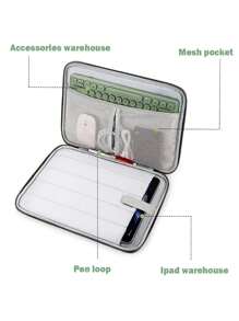 1 pezzo Custodia portatablet in poliestere a più scomparti con grande capacità, adatta per tablet da 11/12/13 pollici, con borsa per computer portatile e manico, borsa multifunzionale per viaggi di lavoro