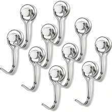 Magnetic Hooks, 30lbs+ Magnet Hook 2025 Cruise Cabin Ship Essentials Heavy Duty Strong Magnets Refrigerator Fridge Hanging For Classroom Beach Vacation Kitchen Grills Home 6pcs (Black) - Silver - View 3