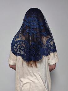 1 pezzo di tessuto con bordo in pizzo, dimensioni 128cm x 58cm, bordo in pizzo blu navy per accessori di abbigliamento, paralumi, tovaglie