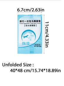 1/10/20/30/40/50 Pcs Disposable Toilet Seat, Toilet Cover, Thickened Plastic Waterproof Pad, Disposable Toilet Cover, Portable Toilet Cover, Adults And Toilet Training Travel Essential Accessories, Air Travel Camping Hotel Back To School Essential Accessories, Waterproof And Moistureproof Easy To Carry