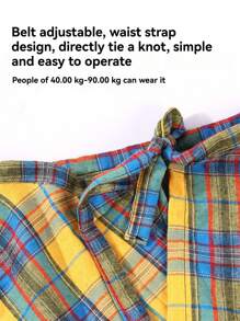 1pc Women Plaid Skirt With Layered Ruffle Hem, One-Piece Shirt Hem Dress For Overlaying Streetwear, Versatile Design Suitable For Dance Practice, Performance, Gymnastics, Beach Activities - Multicolor - View 9