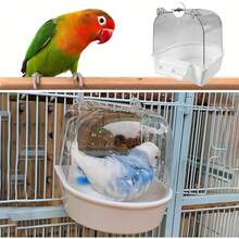 Bird Bath For Cage,Bird Bath Tub,Hanging Birdbath Bird Cage Supplies With Hooks,Bird Cage Accessories Parrot Bathing Tub For Small Birds Canary Budgies Parrots - View 8