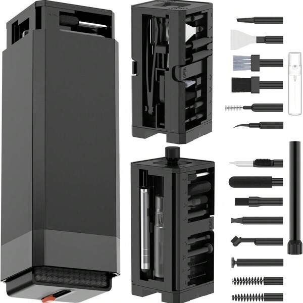 Multifunctional Electronic Cleaning Kit, Mobile Phone Charging Port Cleaning Brush, Bluetooth Headset/Keyboard Soft Brush, Screen Dust Cleaning Tool, Keycap Puller And Ultra-Fine Fiber Cloth/Suitable For Nikon Canon Camera Lens Sensor Dust Care Tool