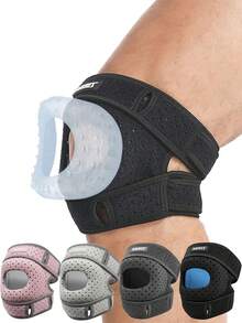 AOLIKES 1pc Adjustable Elastic Patella Knee Brace For Knee Discomfort, Knee Compression Sleeve Knee Brace, Workout Knee Pads For Women And Men-Suitable For Basketball, Tennis, Fitness, Running Gym Accessories Knee Support - Multicolor - View 2