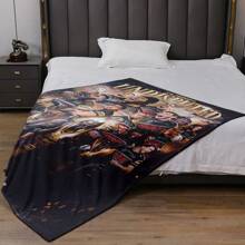 Weiche Flanell-Wolldecke mit Penrith Panthers Team Design - Gemütlich & warm für Wohnzimmer, Büro, Sofa Dekoration, Reisedecke für alle Jahreszeiten, vielseitiges Geschenk - 100% Polyester, gestricktes Material, Digitaldruck, "Team-Spirit"-Design Polyester-Wolldecke für alle Jahreszeiten