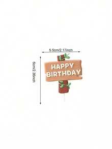 13pcs Or 1pc Forest Leaf Cake Decorations, Jungle Animal Cake Toppers, Lion Giraffe Elephant Monkey Grass Cake Decorations, Happy Birthday Tree Brand Cake Inserts, Suitable For Birthday Cake Decorations, Forest Theme Party Cake Decoration Supplies, Baptism Cake Decorations,Babyshower Cake Toppers(Do Not Touch The Cake Directly; Please Use With A Tray And A White Rod.) - Multicolor - View 11