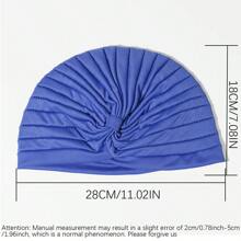 2 Peças Gorros Turbante de Cor Sólida - Toucas de Cabeça Pregueadas, Gorros Quimioterapia com Elástico Criscruzado na Testa, Lenços de Cabeça Femininos para Uso Casual