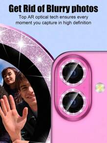 3 Piezas de Película Protectora de Lente con Brillo Rosa para 16/15/14/13/12/11 Serie completa, Cubierta de Protección de Lente HD Transparente de Protección Completa, Carcasa Protectora, Protector de Cámara, Adecuado para Película Protectora de Lente de , Regalo para Cumpleaños, Familia, Amigos, Cristal Brillante, Protector de Lente, Accesorios para Teléfono
