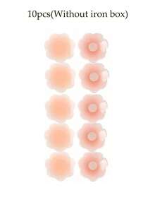 12pcs Silicone Nipple Cover Reusable Women Breast Petals Lift Invisible Bras Pasties Bra Padding Sticker Patch Adhesive Pads - Multicolor - View 17