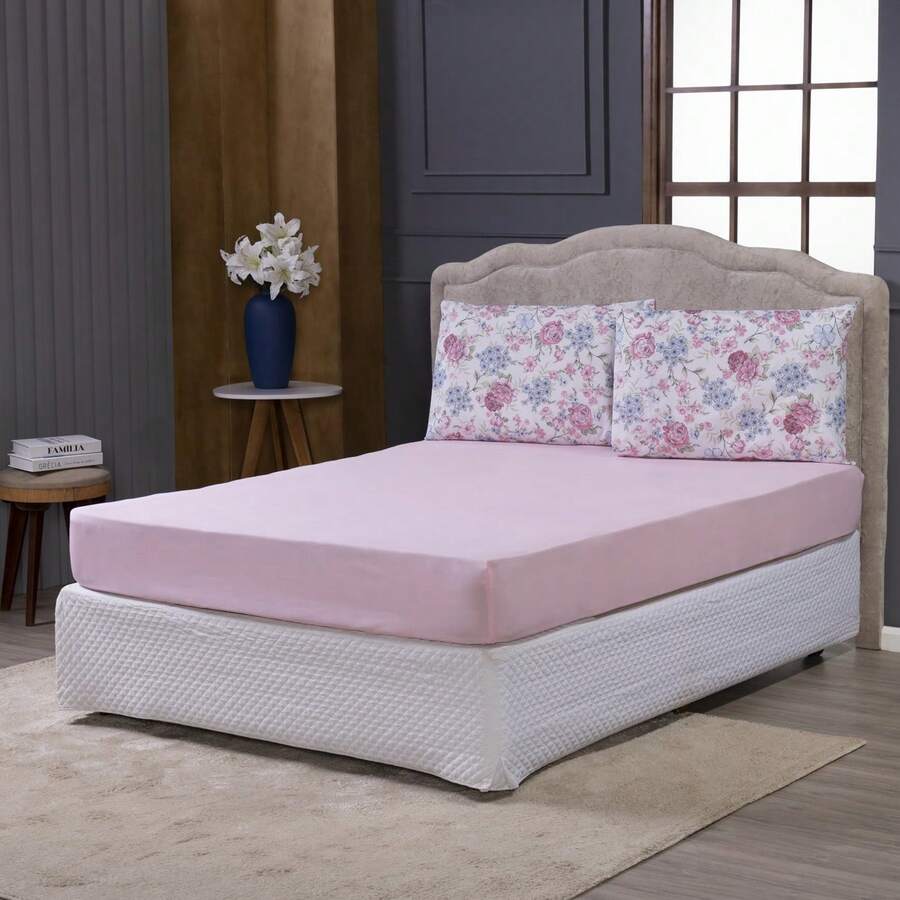 3 Piece Percale 100% Cotton Bed Sheet Set - CL01 - View 1