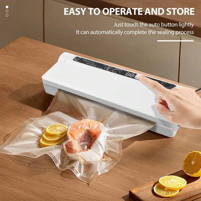 Vacuum Sealer,Equipped With 20 Vacuum Sealed Bags,Fully Automatic Dry And Wet Dual Use Food Vacuum Sealer Machine,One Click Intelligent Operation,Digital Display,Super Strong Suction Power