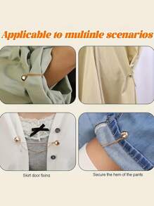 2pcs Elegant Pairs Of Trousers And Magnetic Cuffs, Adjustable, Detachable And Durable Alloy Material, Leg Fasteners, Rolled-Up Leg Fasteners And Collar Fasteners, Seamless Magnetic Fasteners For The Hem Of Short T-Shirts, Fashionable Outdoor Accessories For Both Men And Women