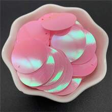 200 件 25 毫米 PVC 扁平圆形散片，带 1 个侧孔，亮片缝纫婚礼工艺配件 DIY 吊坠亮片饰边