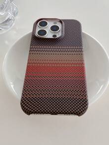 Striped Embossed Glow In The Dark Sundown Gray Plaid Phone Case Waterproof Shockproof Anti-Fall Scratch Resistant - Multicolor - View 5