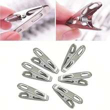 100Pcs/Set Stainless Steel Clothes Drying Clips Non Slip Windproof Underwear Socks Metal Clips - Silver - View 6