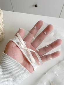 1双夏季新款波点蝴蝶结水晶丝袜，日本JK芭蕾蕾丝中筒袜（女童款） - 彩色 - 查看 3