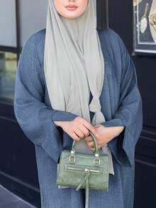 纯色优雅圆领长袖长款休闲修身女士连衣裙，日常穿着