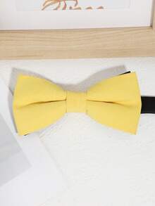 1pc Men's Casual Solid Color Simple Design Dual Layer Bowknot,Suitable For Wedding,Party,Gift,Prom Accessories, Wear With Suit Men Necktie - A - View 19