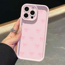 Bow Pattern Design Phone Case, Cute Phone Protective Cover, Phone Accessory Compatible With IPhone 11 12 13 14 15 16 Pro Max - 粉色 - 查看 6