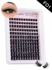 MEM 144pcs Mixed Length 10-20mm Faux Mink Eyelashes, 0.07mm C/D Curl, Waterproof, Thick & Curly, Suitable For DIY Eyelash Extension, Daily Makeup Or Outdoor Wear - 黑色 - 查看 6